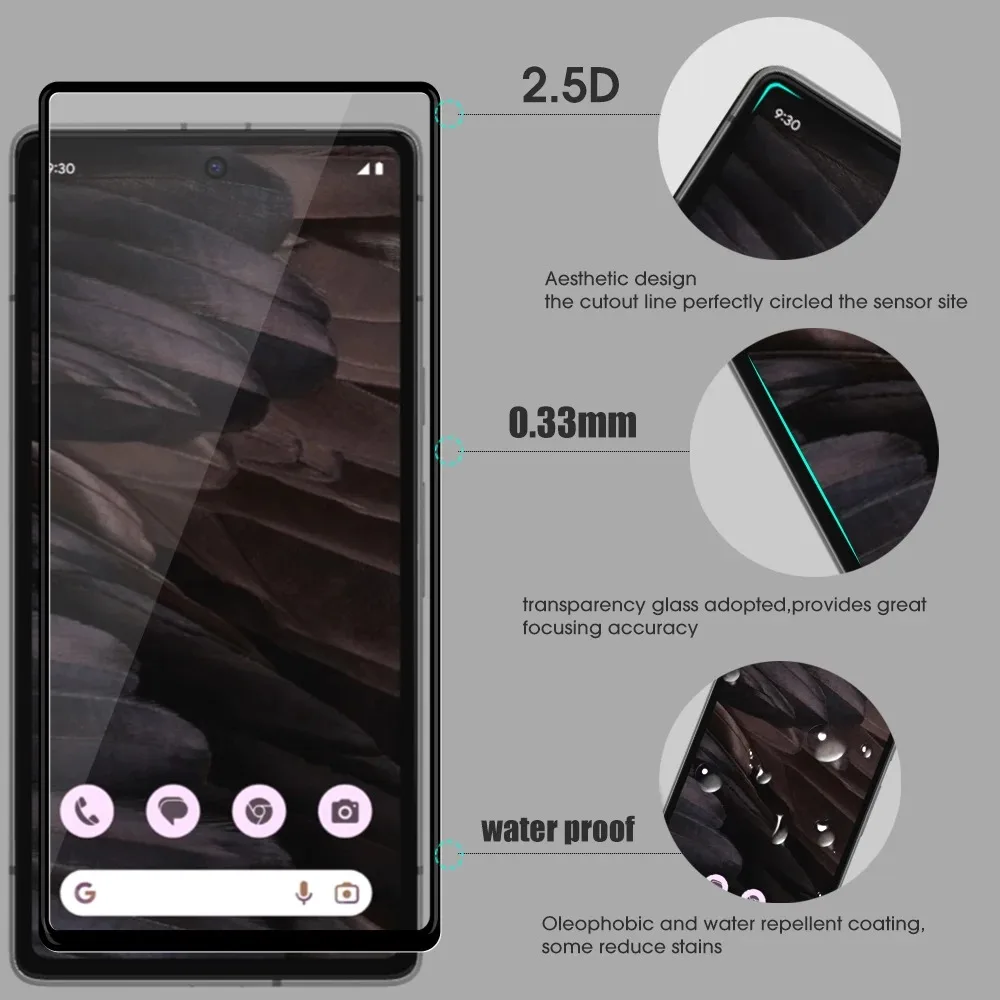 Screen Protector for Google Pixel 7 6 Pro 4 XL 3 7A 6A HD Tempered Glass Protective Film for Pixel 4XL Pixel7A Pixel6A 7Pro 6Pro