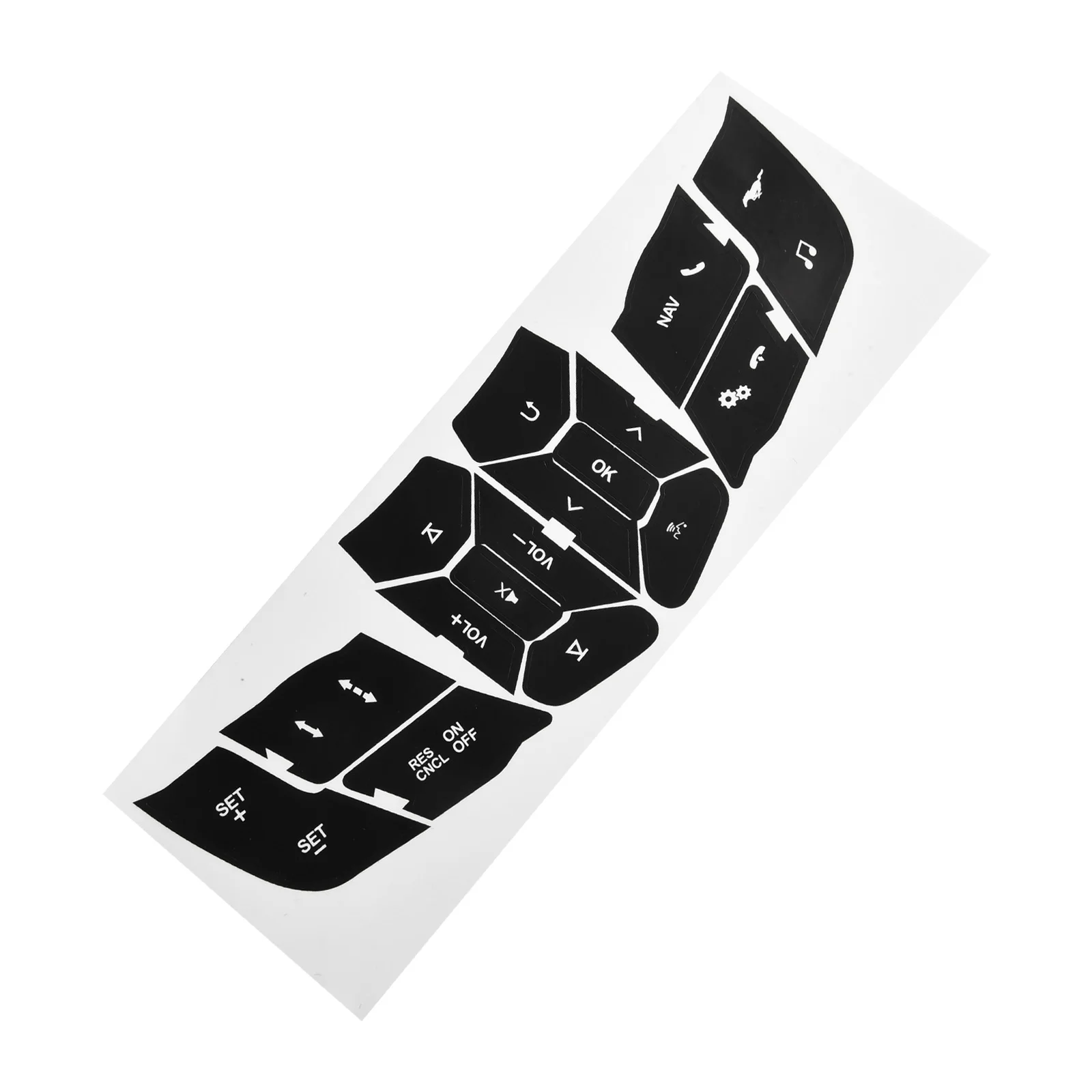 Black Button Stickers Perfect for edge Coverage Push Button Type Reflective White Writing For FORD for mustang 2019-2022