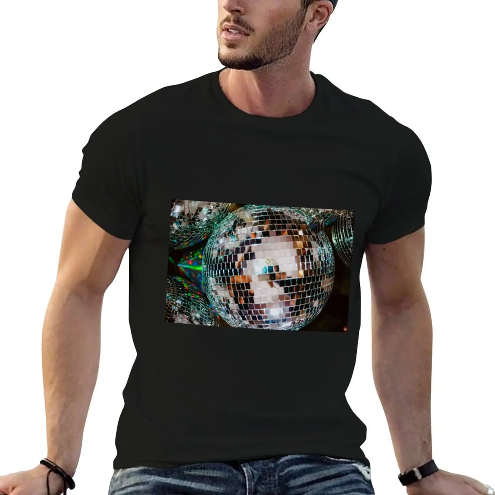 

Silver Disco Balls, Disco Club, Dance Floor T-Shirt anime blanks mens graphic t-shirts anime