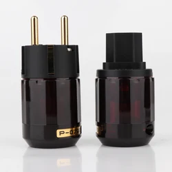 P079EG Hi End Pair P-079E+C079 24k Gold-Plated EU Power Plug ac power cord plugs