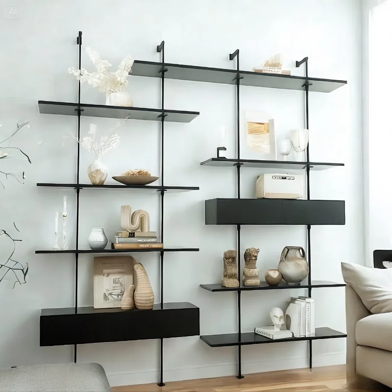 Storage rack FinishingHousehold integrated full wall floor decorative  Figure display  Office bookshelf Shelf