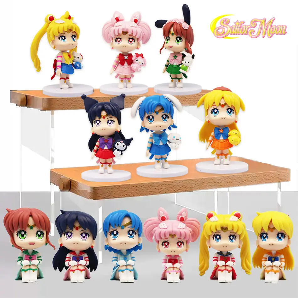 6 pçs/set bonito guardião marinheiro lua 7cm anime figura tsukino usagi chibiusa hino rei kino makoto estatueta crianças brinquedo