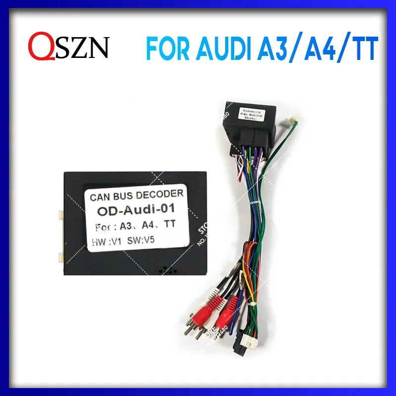 QSZN For AUDI A3 / A4 / TT Android Car Radio Canbus Box Decoder Wiring Harness Adapter Power Cable OUDI-AUDI-01