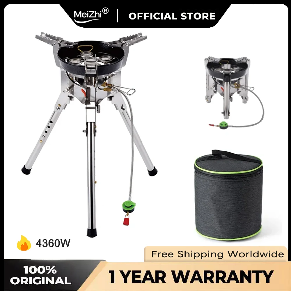 

S -69 High Power 4360W Outdoor Gas Stove -Adjustable Height,Foldable Gas Burner,Camping Picnic Windproof Stove,Cooking Accessory