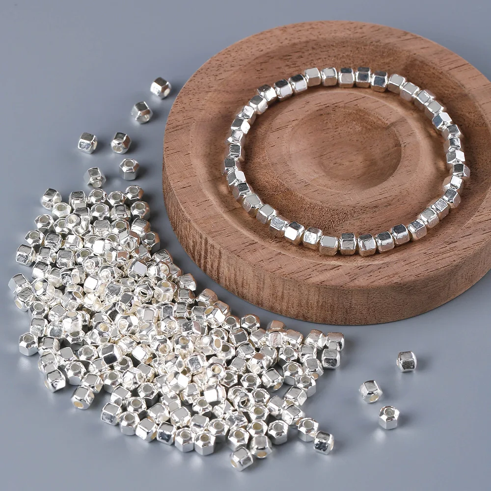 

Versatile diy accessories for retro fashion clothing: round, square, irregular beads, broken silver