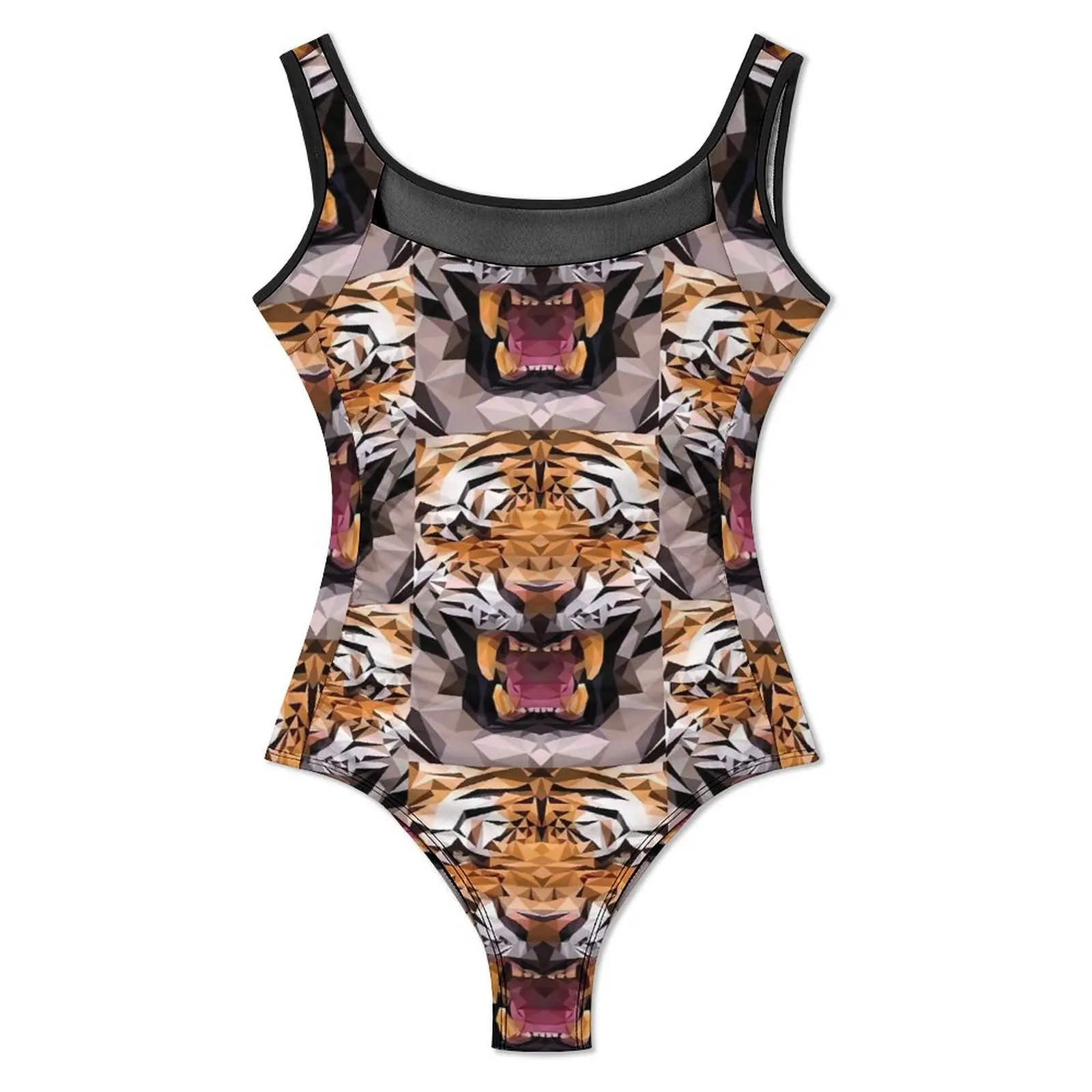 Angry Tiger Swimsuit Animal Print One Piece Swimwear Push Up Trend Bathing Suit Sexy Holiday Surf Printed Swimsuits