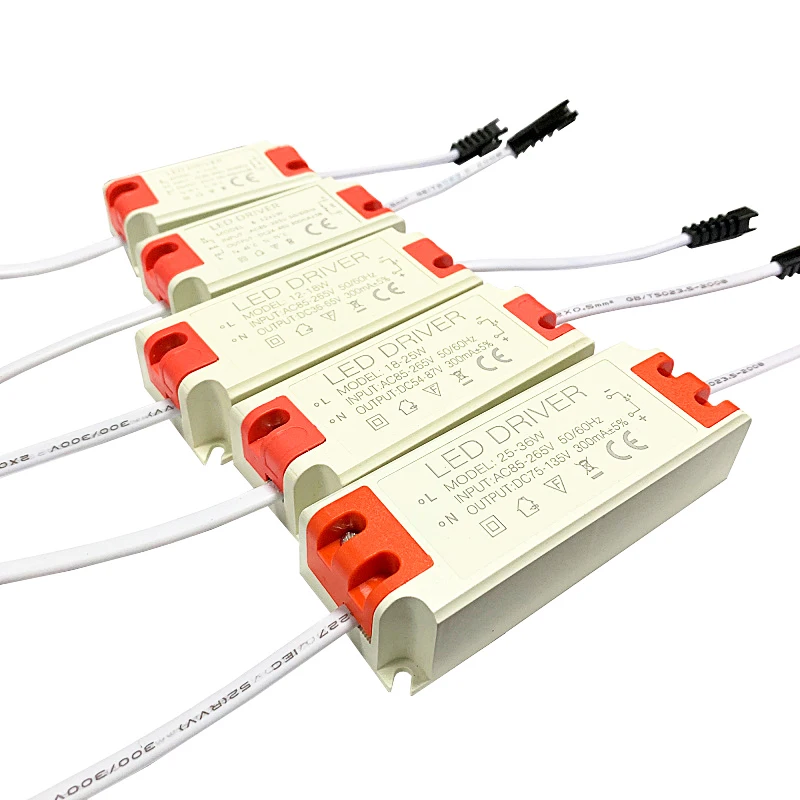 1-3W 4-7W 8-12W 12-18W 18-25W 25-36W 50W 60W Power Supply 85-265V LED Driver Adapter Transformer 300-1800mA For Ceiling Downligh