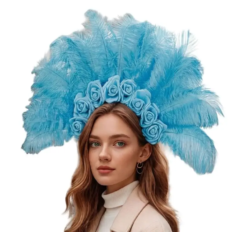 bandeau-a-plumes-multi-usage-p9fe-pour-spectacles-sur-scene-cerceau-a-fleurs-rose-colore