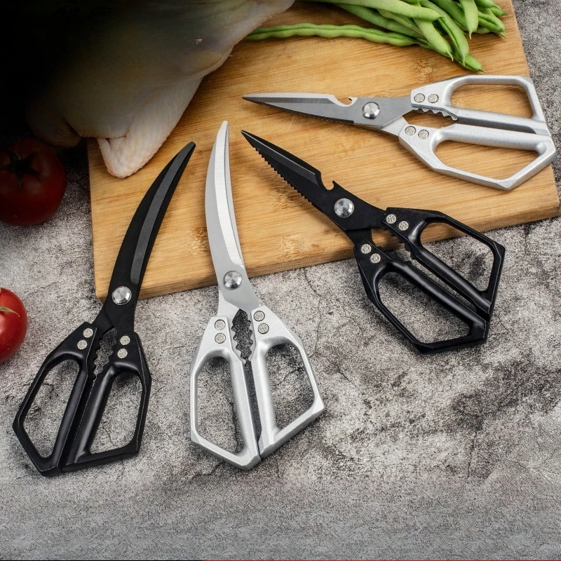 Stainless steel multifunctional kitchen scissors, powerful chicken bone scissors, bone specific scissors, barbecue scissors
