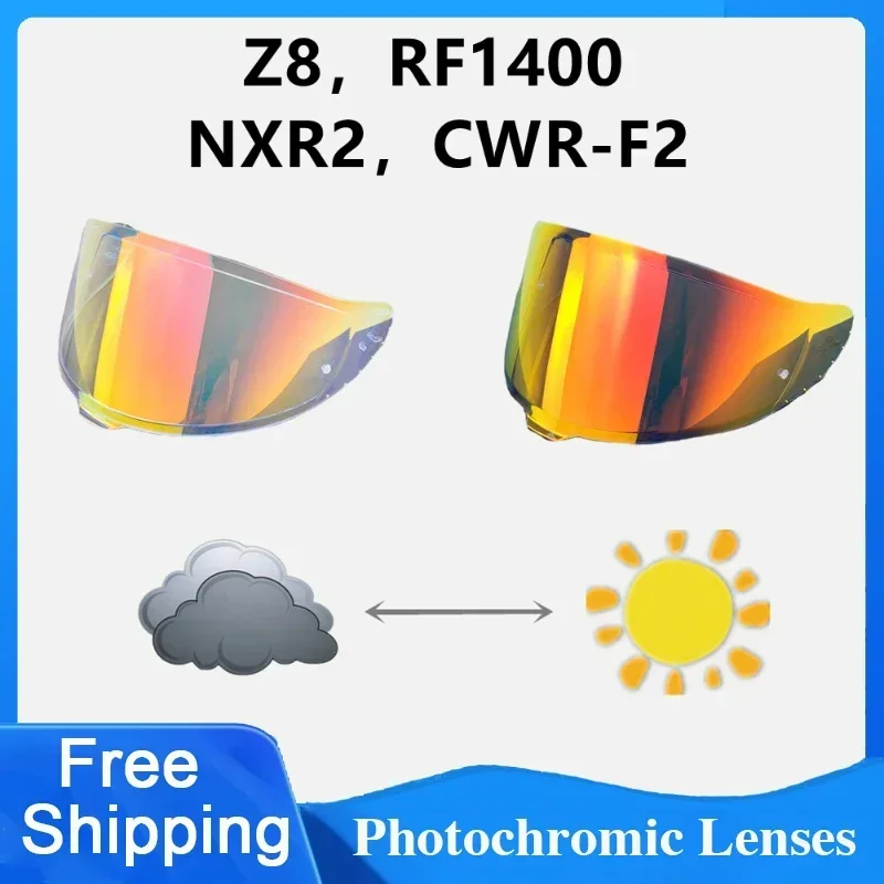 Photochromic Lenses Helmet Shield Lens for SHOEI Z8 RF1400 X15 NXR2 CWR-F2