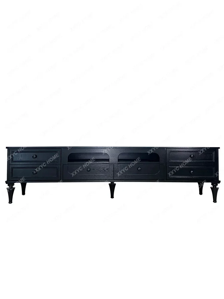 

Американский ретро шкаф для телевизора из массива дерева Средний старинный Европейский простой черный Современный Стандартный французский шкафчик для хранения