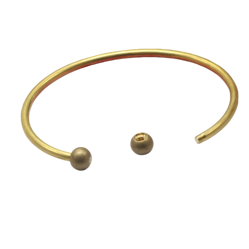 BoYuTe (5 Pieces/Lot) 60*3mm Metal Brass Bracelet with Ball Can be Twisted Open DIY Jewelry Accessories