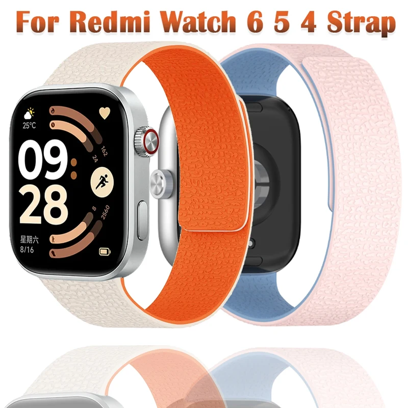 Zweifarbiges Silikonarmband für Redmi Watch 6 5 4 Magnetisches Sport-Atemaktives Armband Xiaomi Mi Band 10 Pro 9 Pro 8 Pro Correa