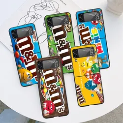 MMs Cover cioccolato per Samsung Galaxy Z Flip 3 4 5G 5 6 Hard Funda Flip4 Flip3 PC Shell Zflip3 Zflip4 custodia nera per telefono autunno