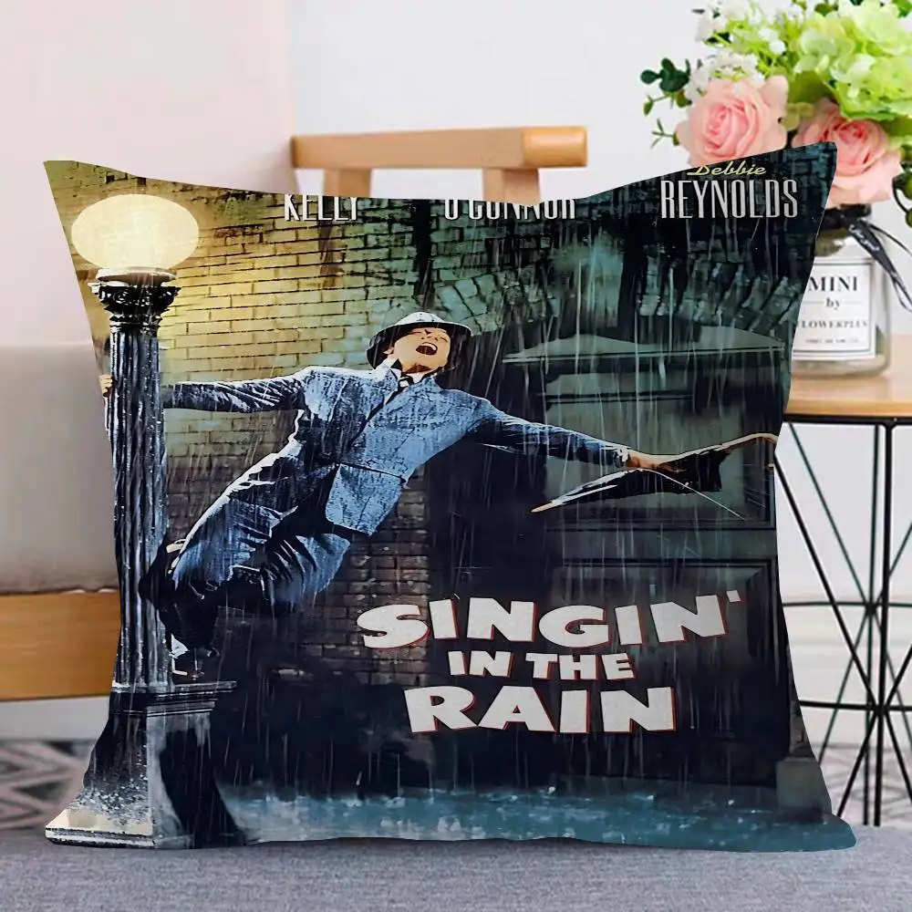 Classic Musical Movie Poster Print For Living Room Singing In The Rain Pillow Cushion Cover Pillowcase Living Room Home Decor