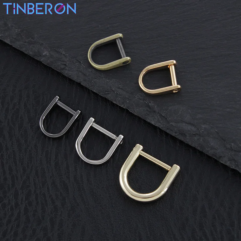 

TINBERON D Ring Buckle for Bag Accessories Metal Detachable Open Screw D Ring Hook Luggage Hardware Accessories DIY Metal Buckle