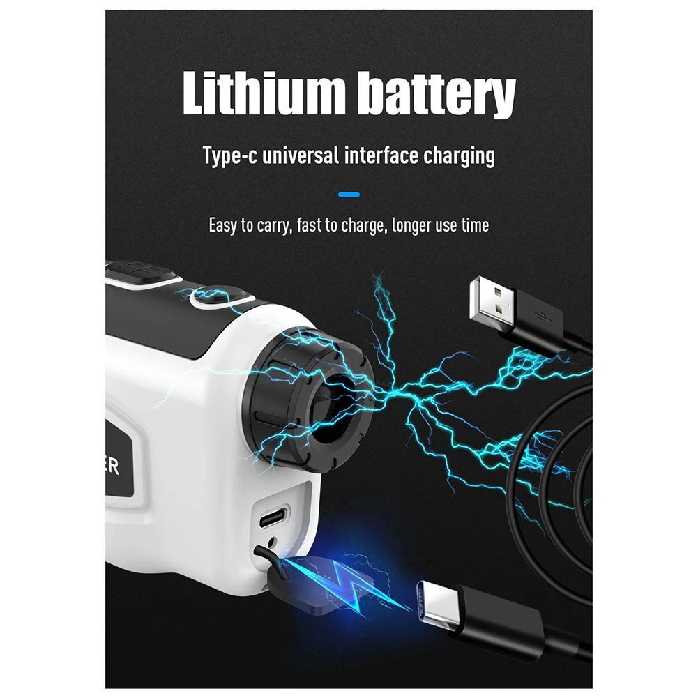 FFYY-télémètre Laser de Golf multifonctionnel 600M télémètre Laser Rechargeable avec verrouillage du mât de drapeau et Compensation de pente