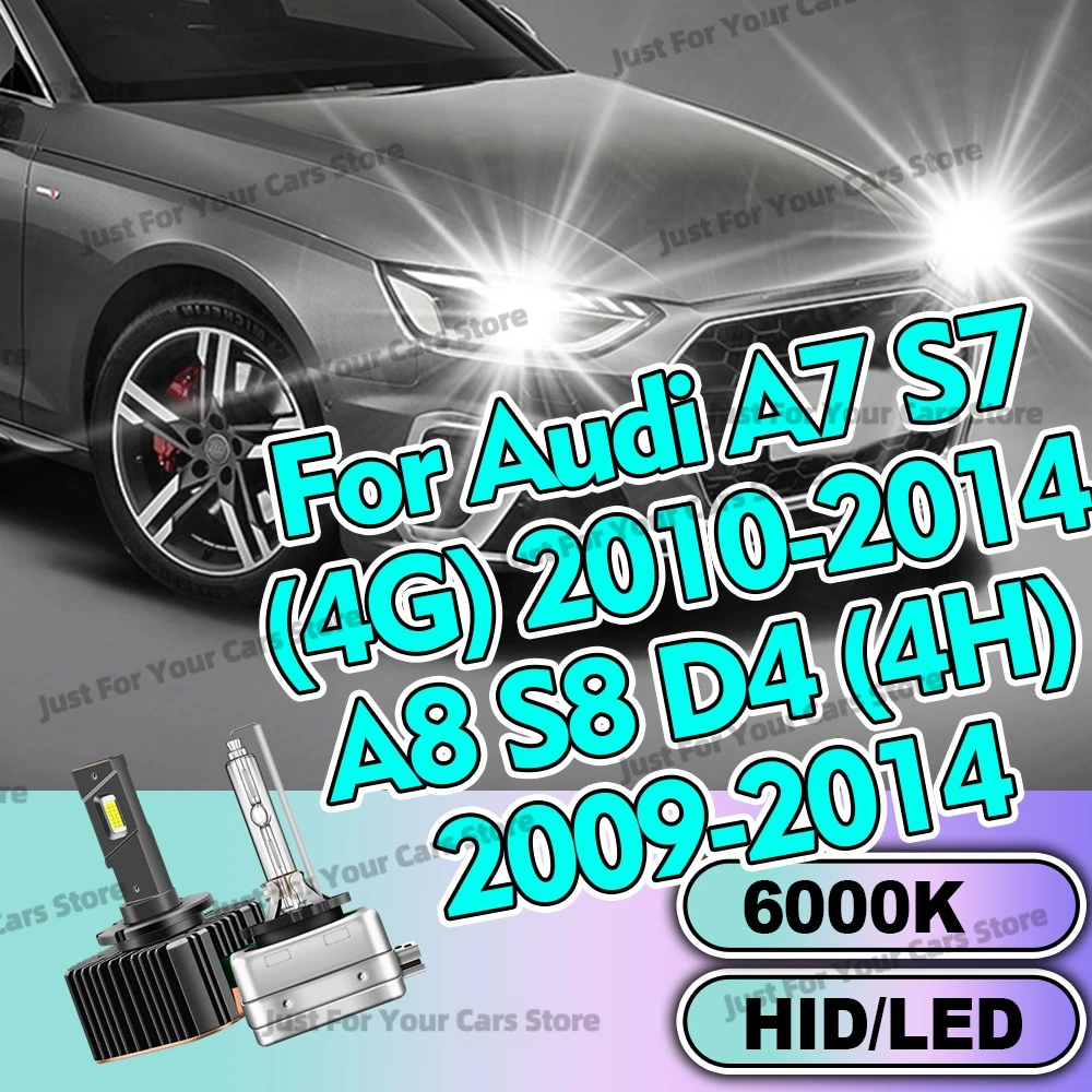 

2x Car HeadLamps D3S HID/LED Headlight Bulbs D3 6000K For Audi A7 S7 (4G) 2010-2014 A8 S8 D4 (4H) 2009-2011 2012 2013 2014