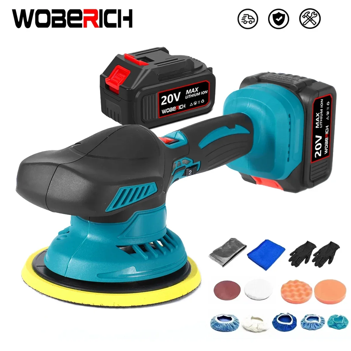 

21V Cordless Car Polisher 6 Gears Electric Auto Polishing Machine Multifunction Metal Waxing Wood Sanding Rust Removal Tool