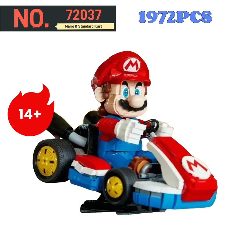 

2025 New 72037 Standard Kart Classic Game Racing Car Model Building Blocks City Car Assembly Bricks Toys for Kids Adult gifts
