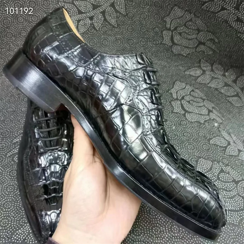 Business Style Genuine Crocodile Skin Men Dress Shoes Authentic Real True  Alligator Leather Male Black Lace-up Oxfords For Suits - AliExpress 322