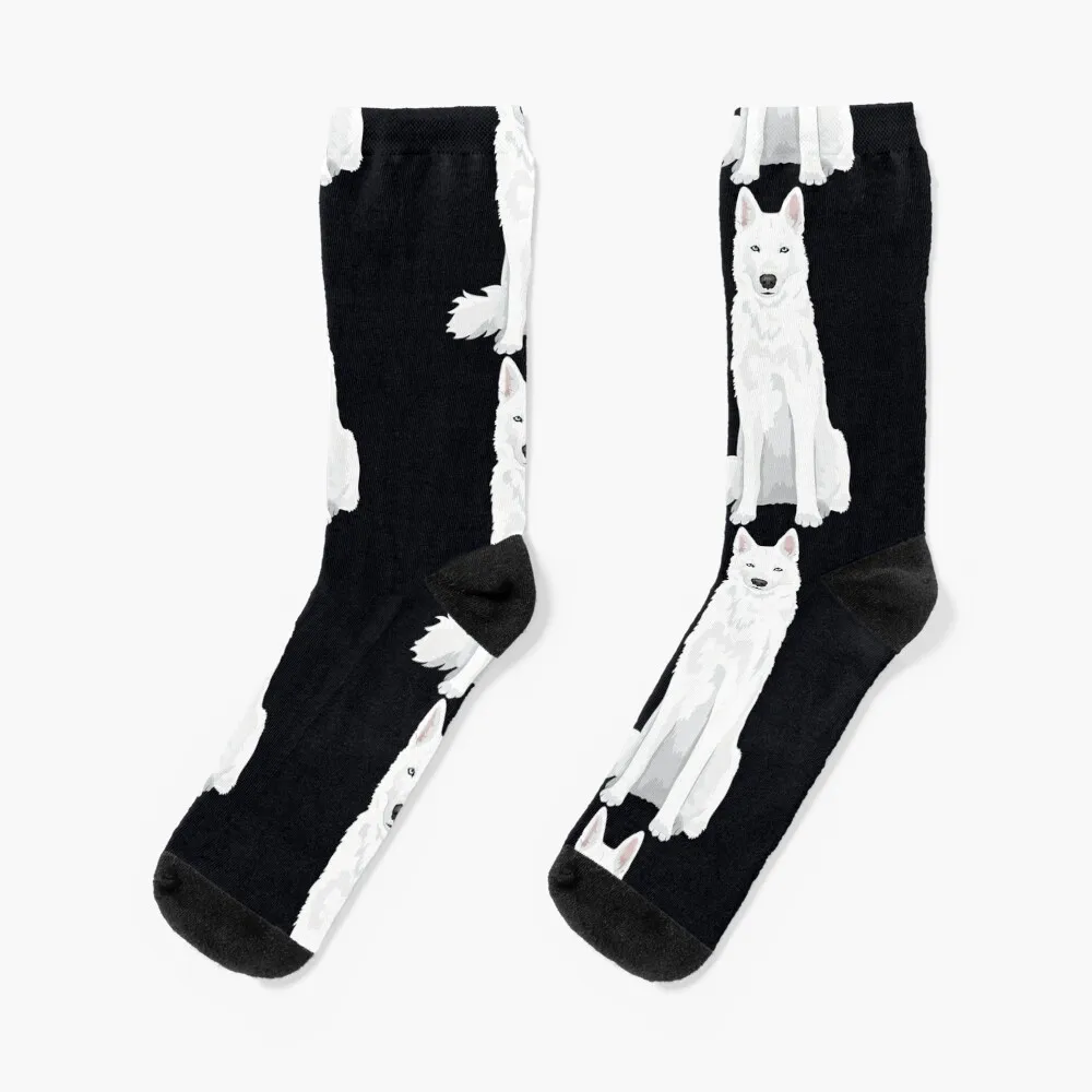 cute white Siberian Husky - sweet white Snow dog Socks heated funny gift Lots Socks Female Men's