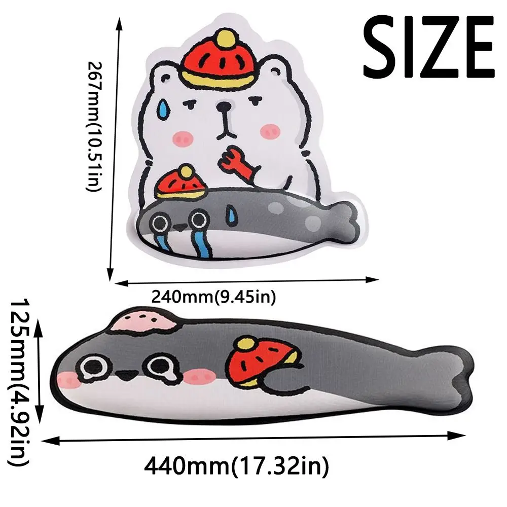 Creative Cartoon Mouse Pad Capybara Printed Comfortable Mouse Wrist Support Pad Comfort Soft Cute Wristband Mouse Mat