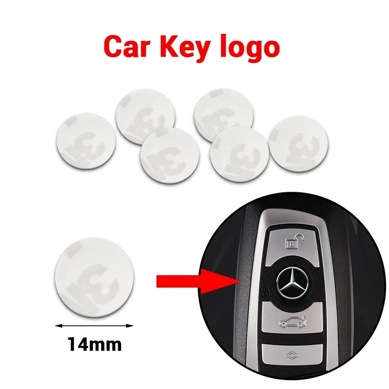 Car Key Emblem Sticker Logo Auto Key Logo Sticker Emblem Decoration Decals for Mercedes Benz B/C/E/S Class A Class C200L GLC GLK