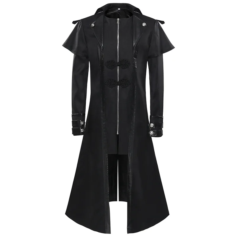 

Men's Trench Coat 2023 Spring And Autumn New Yamamoto Style Gothic Retro Dress Fashion Casual Large Size Coat