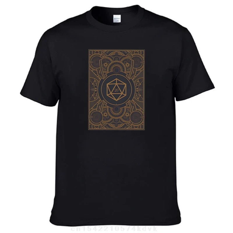 T-shirt in cotone Idea regalo top D20 dadi Steampunk Mech uomo magliette dadi novità Tees manica corta girocollo