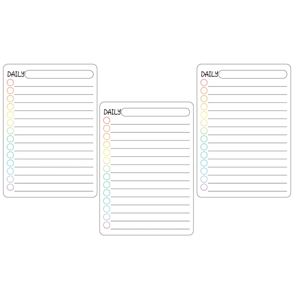 

3 Pcs Calendar Easy Erasable Magnetic Work Schedule White Board Practical Dry Erase Soft for Fridge Acrylic