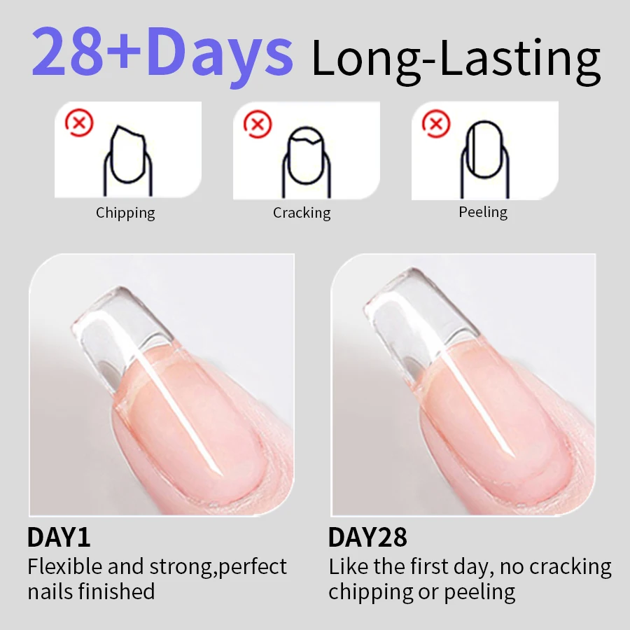 RS NAIL 15g Nail Extension Gel Clear Builder Gel for Nails UV/LED Hard Gel Quick Drying Extensions Strengthen Gel Nail Art Salon - Image 5