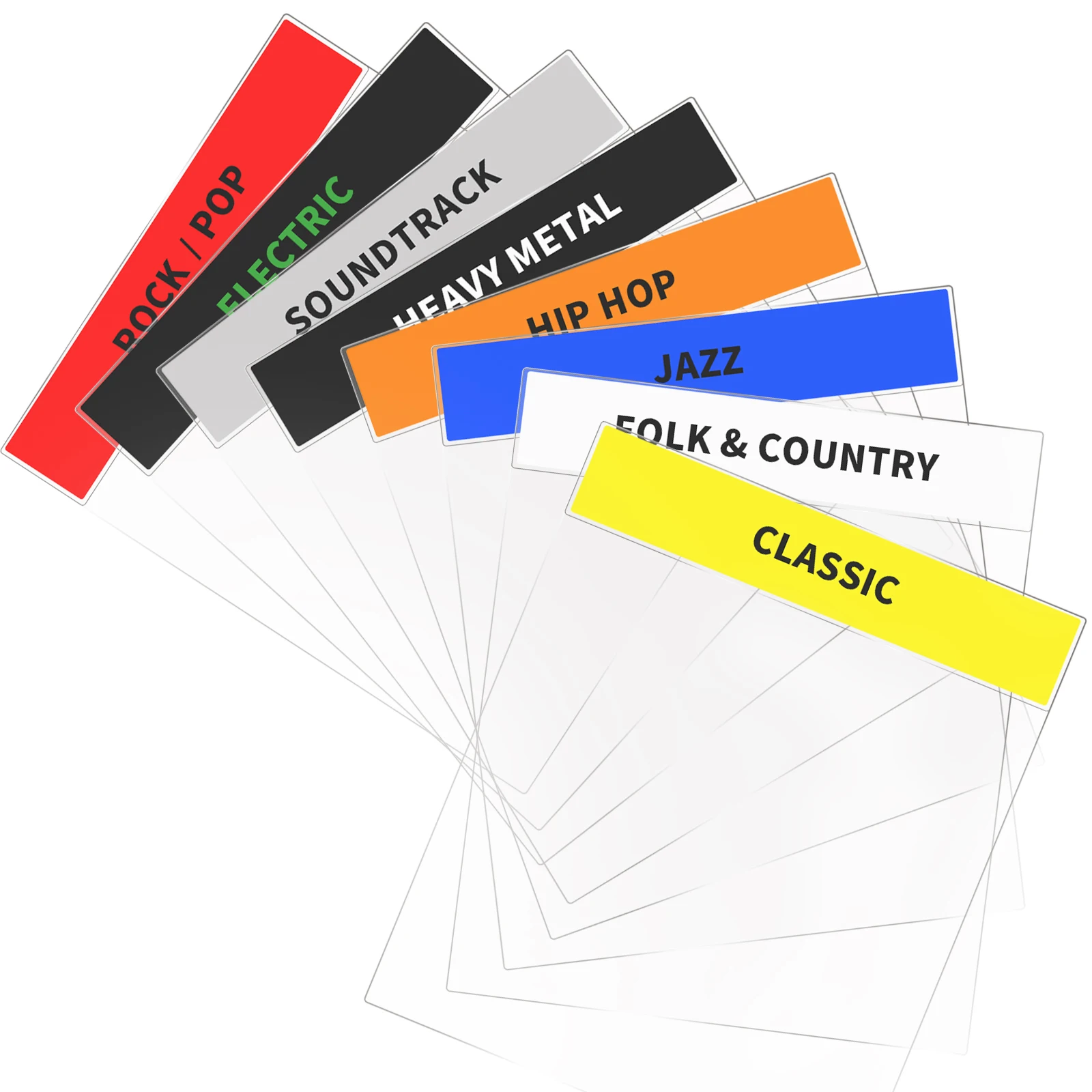 بطاقة تصنيف أبجدية من الفينيل لتخزين السجلات مقسم ملصق منظم LP بطاقة تصنيف لشاشة تخزين LP