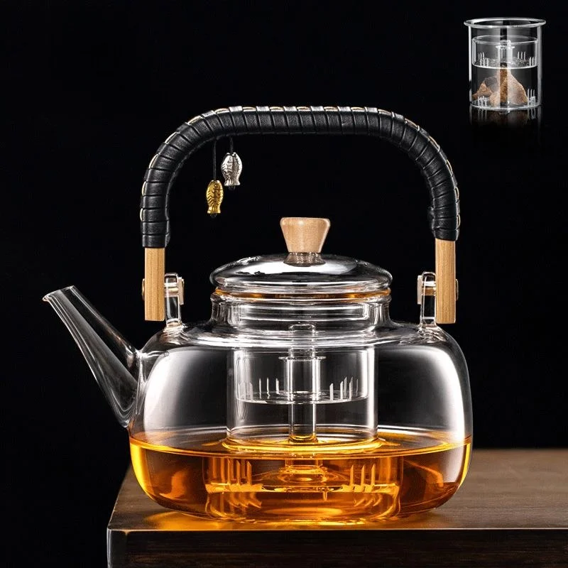 

High Temperature Resistant Glass Tea Pot Set Large Capaci for Boiling Water And Brewing Tea Traditional Chinese Sle Handmade