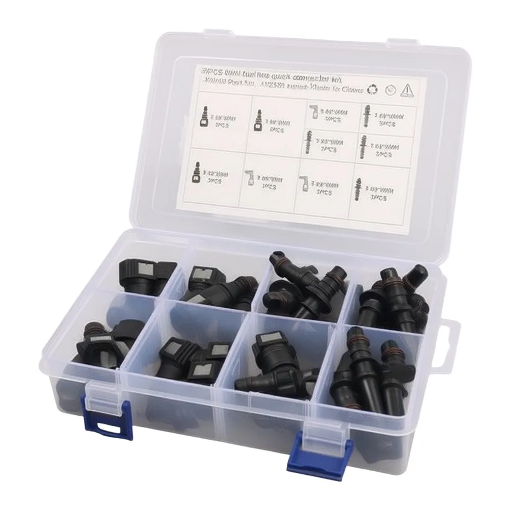 Nylon Quick Connect Fuel Fittings Kit 36 Pcs with Straight and 90deg Elbow for 9.89mm 7.89mm 7.49mm Fuel Lines