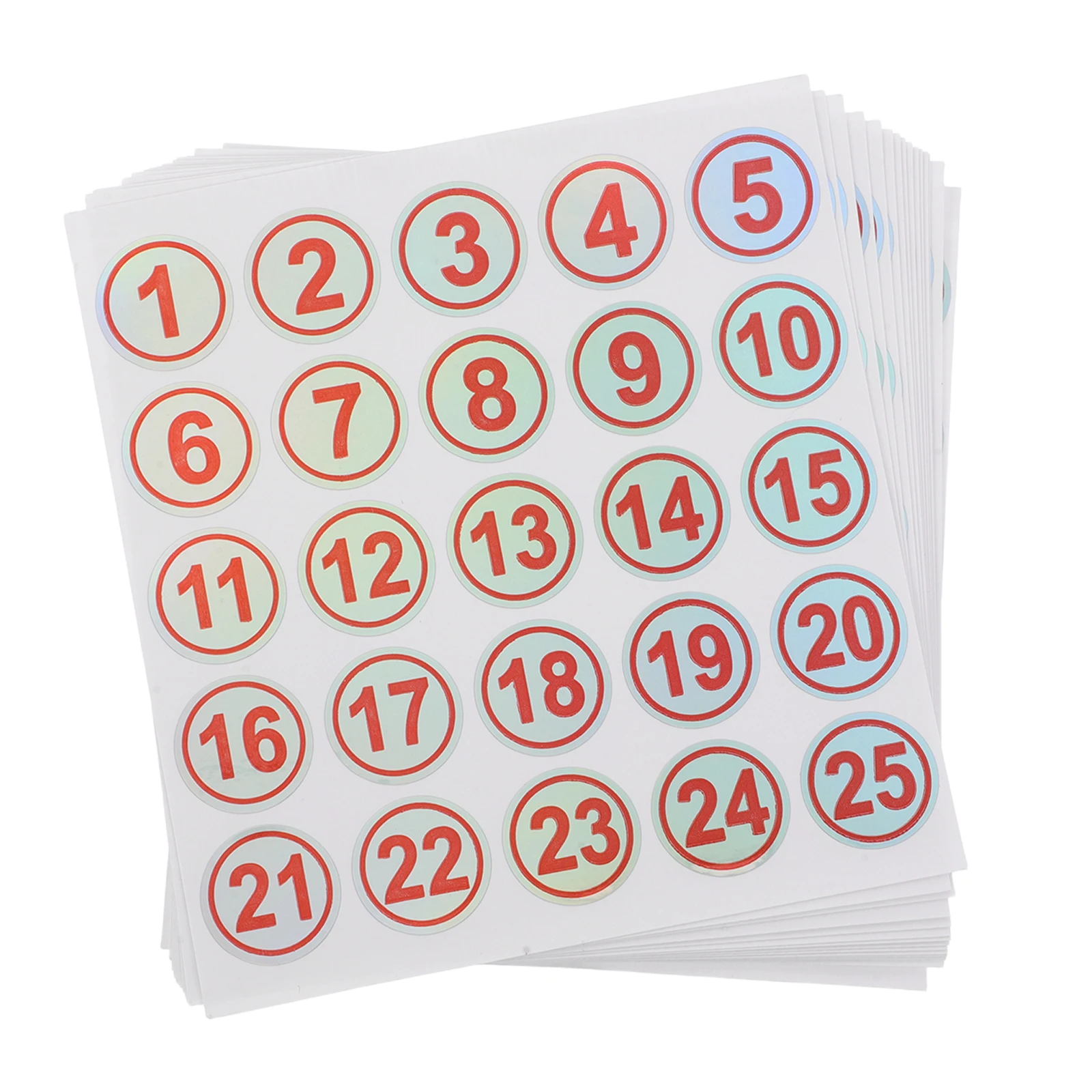 

15 Sheets Waterproof Number Stickers Clear Coding Labels Pvc Self-Adhesive Tear-Resistant Red Font Office Storage Boxes