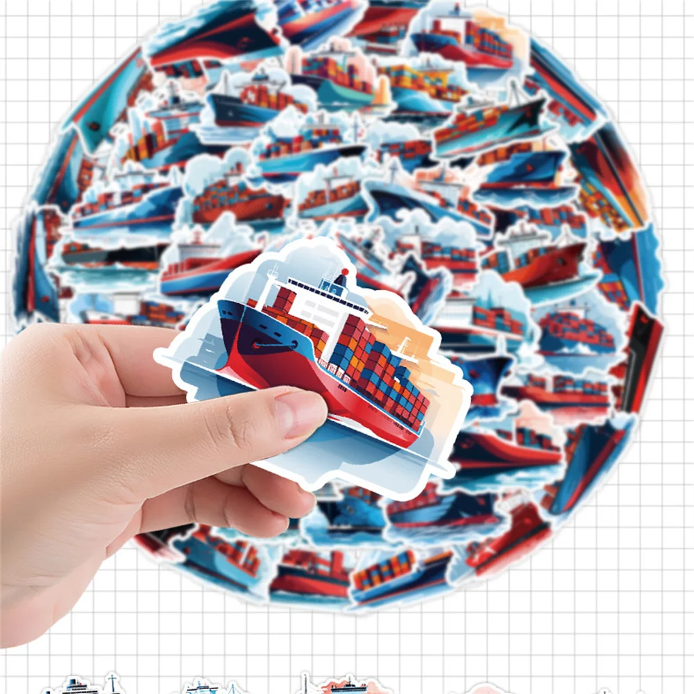 10/30/50PCS Cartoon Cargo Ship Sticker Graffiti Mobile Phone Luggage Helmet Car Guitar DIY Wall Sticker Toy Decoration Wholesale