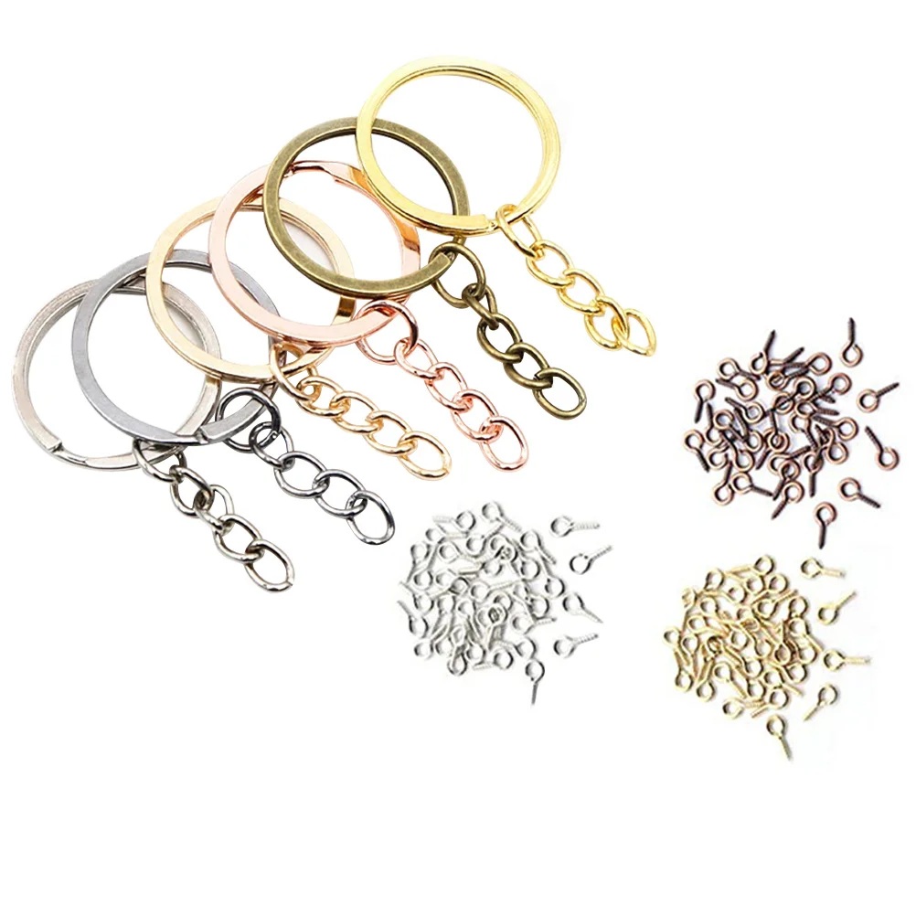 1Set Metal Key Rings with Lobster Clasp Strong Secure DIY Key Holder Tools Easy Install for Keys Car Elevator Cards Crafts USB