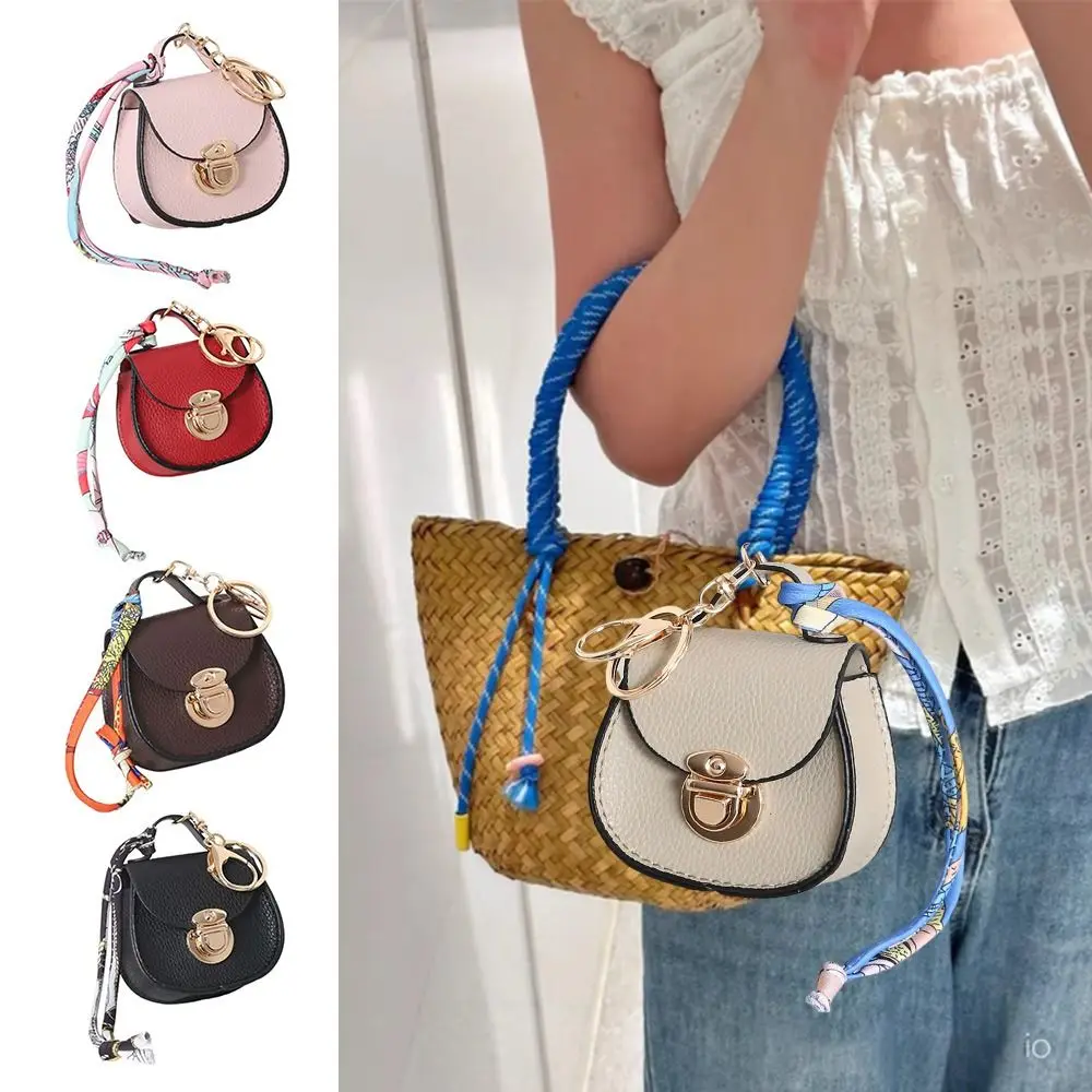 Mini Fashion Premium Leather Earphone Bag Keychain Women's Bag Pendant Multifunction Mini Storage Pouch