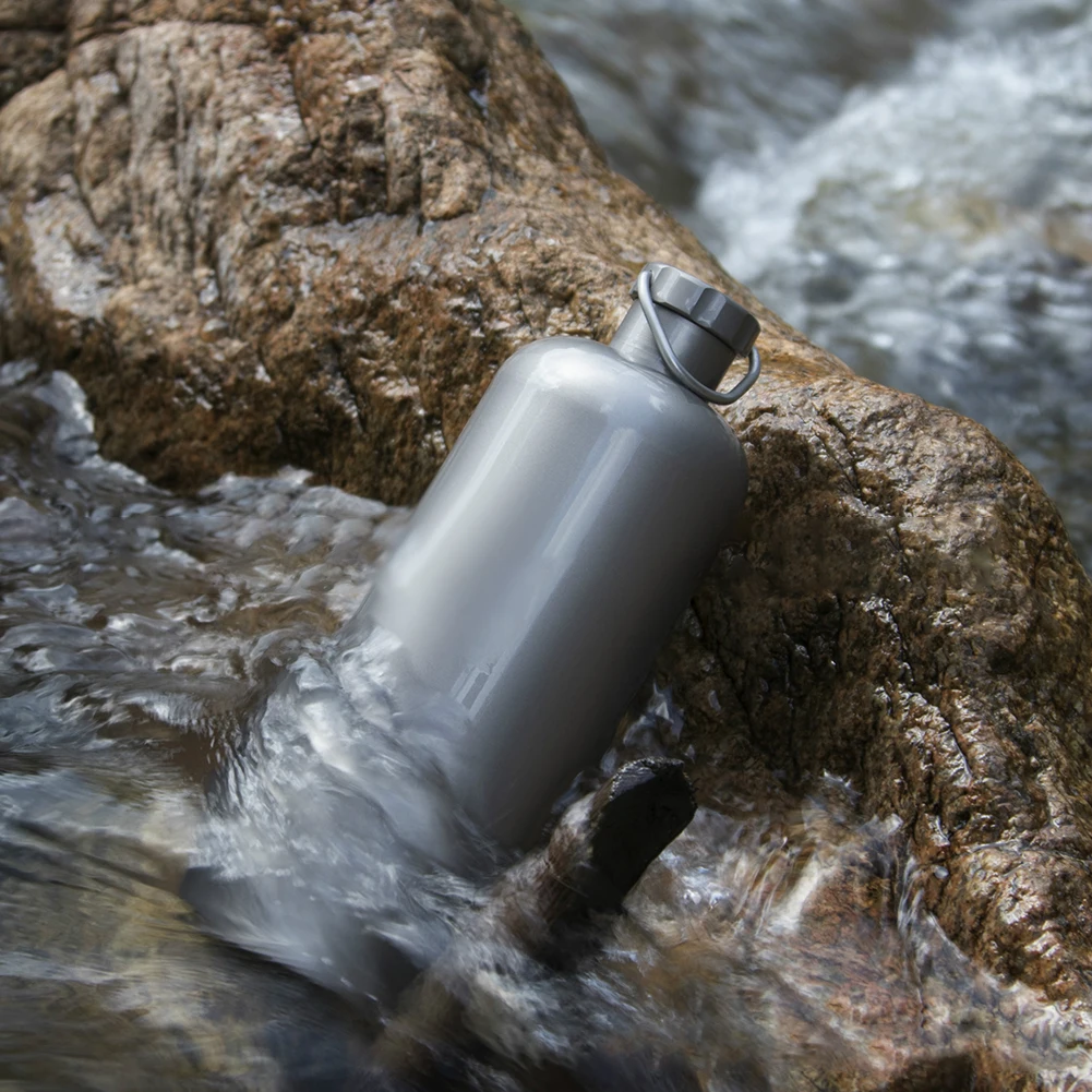 

600 мл легкая бутылка для воды Pure Ti для кемпинга на открытом воздухе, бутылка для воды для кемпинга, спорта, велоспорта, посуда, легкая посуда для напитков