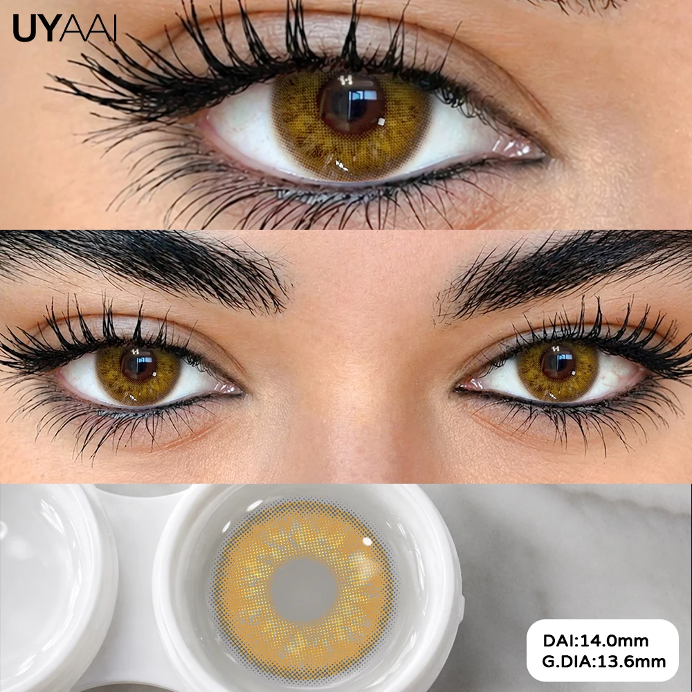 2 Stück Jahreskontaktlinsen, farbige Kontaktlinsen, schöne Pupille, natürliche Kontaktlinsen für Augen, Farbe, jährliche kosmetische Kontaktlinsen