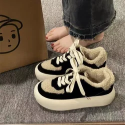 Nuove scarpe di peluche con suola spessa e pane caldo per le donne autunno e inverno nuove scarpe da donna sportive e per il tempo libero alla moda