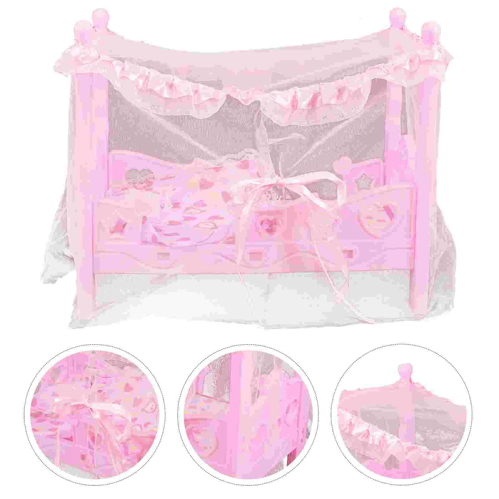 Princess Bed Toy Mini Girls Kids Pretend Play Baby Accessories Model House Furniture