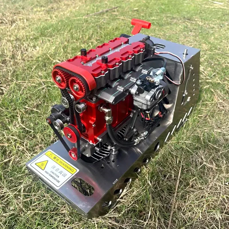 New D6 Gasoline 4 Cylinder Engine Model Four Stroke Metal with Starter Base Kit Motor Accessories Model Modified Toy