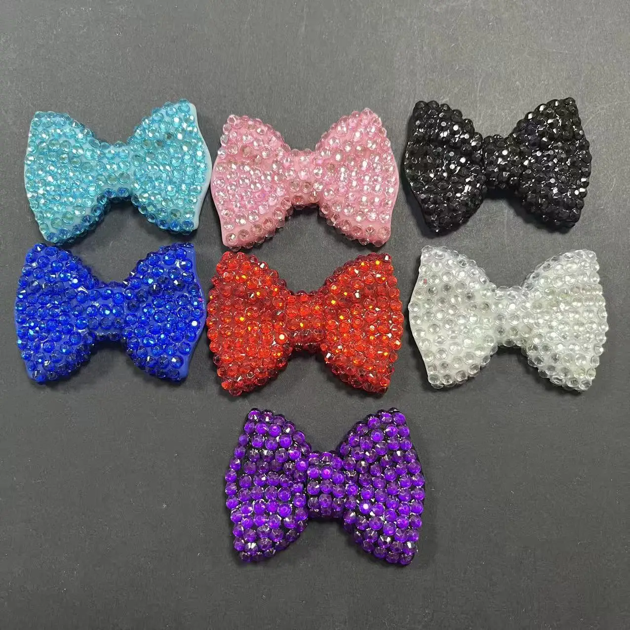 2Pcs Kawaii Bling Pink Diamond Bow Tie Momey Bag Junk Phone Case Decoration Charm Accessories Flat Back Scrapbooking DIY Craft