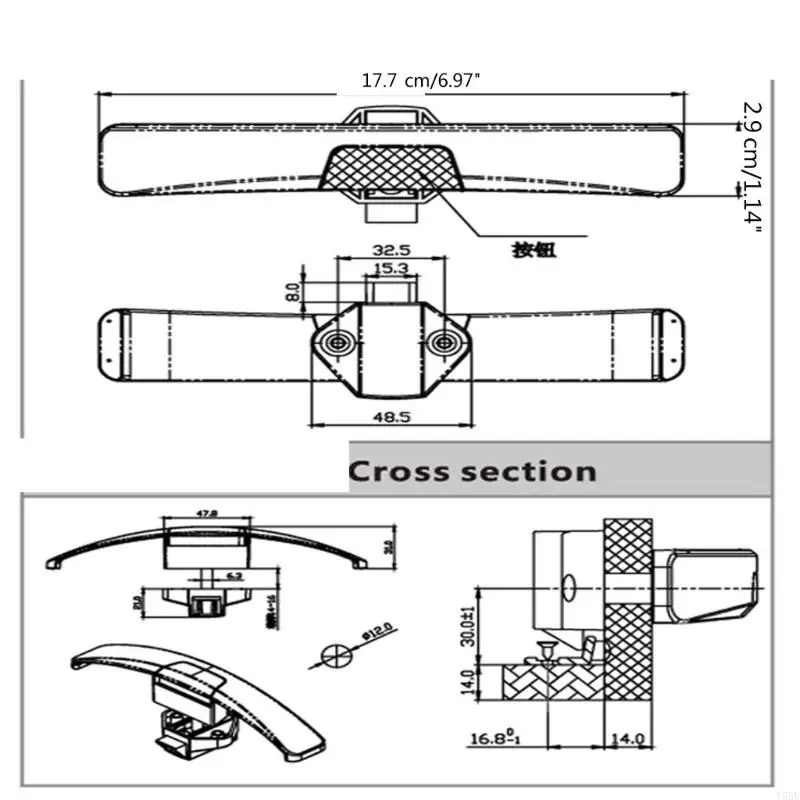 Y55E khóa ngăn kéo Marine không khóa khóa nhấn khóa khóa phần cứng RVS khóa tay cầm