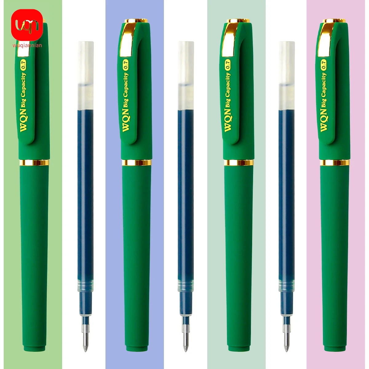 0.7mm Gel Pens Green Refill Signatures Pen Ballpoint Tip School Office Supplies Stationery Write Smoothly Accessories