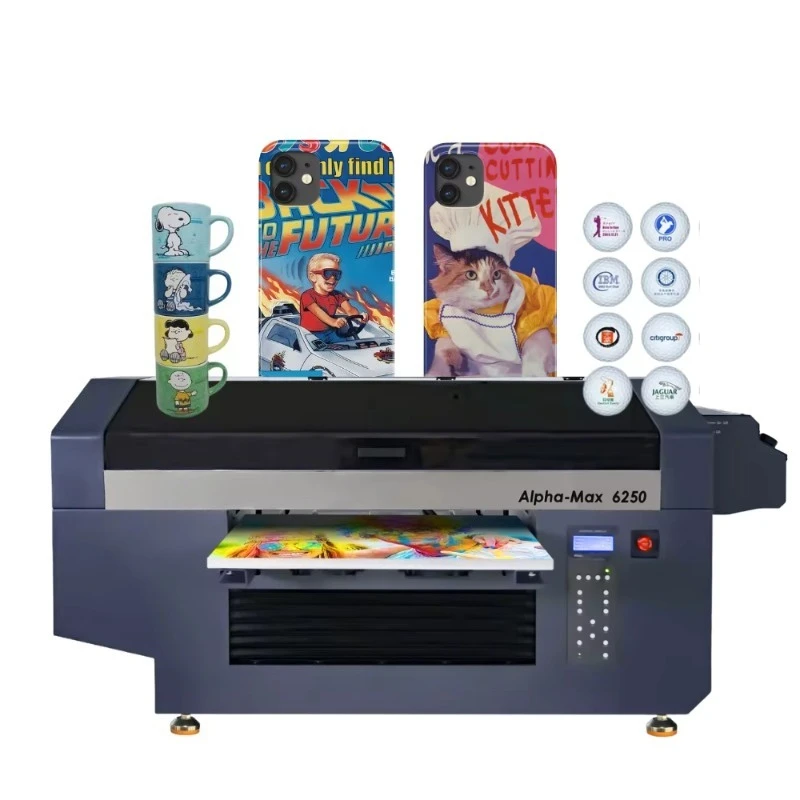 2026 New Design Alpha Max 6250 Uv Flatbed Printer Machine Large with Rotary Varnish