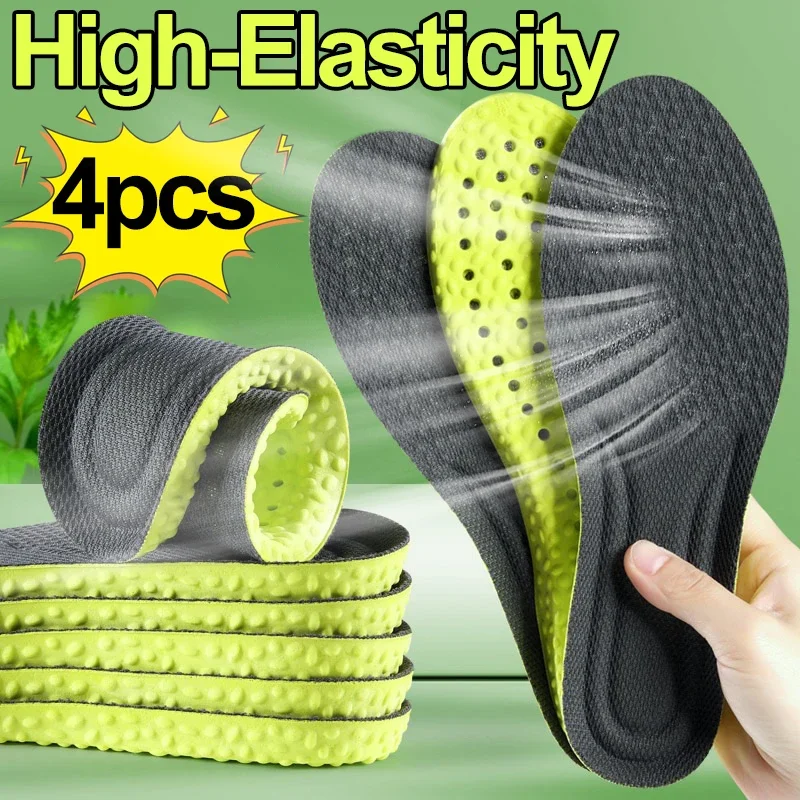 2/4pcs Soft Sport Insoles High Elasticity Comfortable Plantar Insoles Feet Man Women Orthopedic Shoe Sole Running Accessories