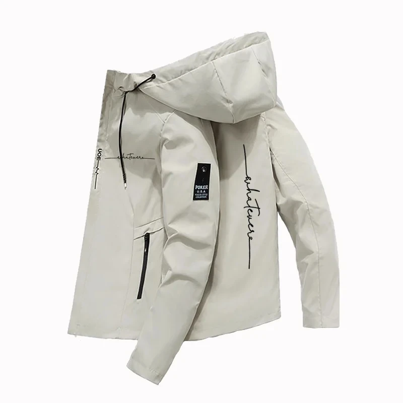 2024 Spring and Autumn New Men's Letter Printed Zipper Casual High end Hoodie Fashion Street Sports Jacket